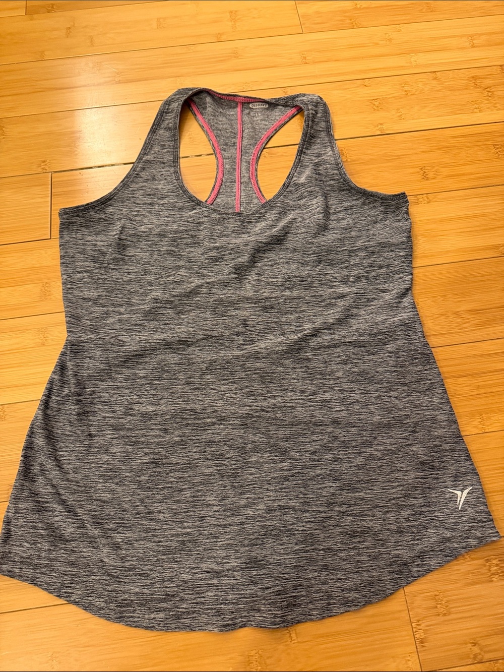Old Navy Gray Racerback Tank with Pink Trim
